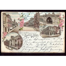 CIUDAD DE BUENOS AIRES TIPO GRUSS AUS ANTIGUA TARJETA POSTAL 1899